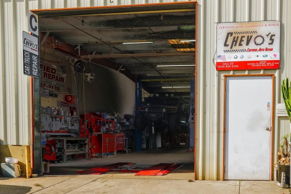 Shop's main entrance, while door is open.